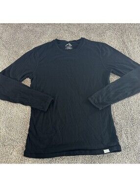 Merino.tech Merino 250 Base Layer Shirt Mens Medium M Black Wool Thermal Top